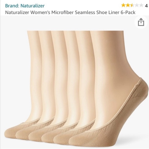 New Naturalizer Women's Microfiber Seamless Shoe Liner 6-Pack khaki size 7-11 ⭐️ - Picture 1 of 5